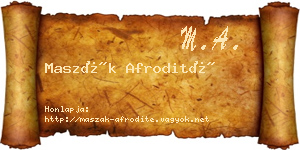 Maszák Afrodité névjegykártya